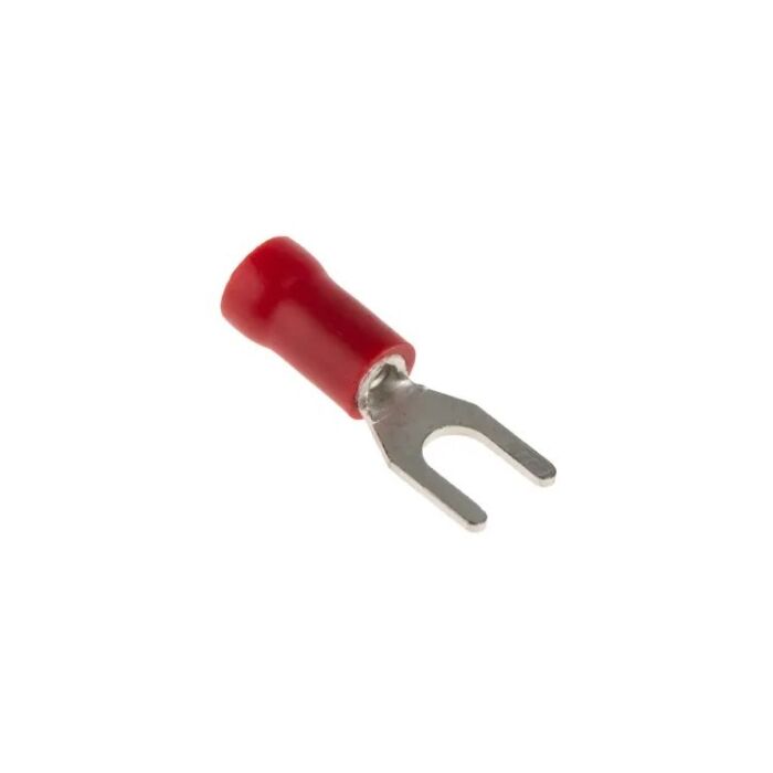 Fork terminal M3 pressing type, red 0,25-1,6 mm²