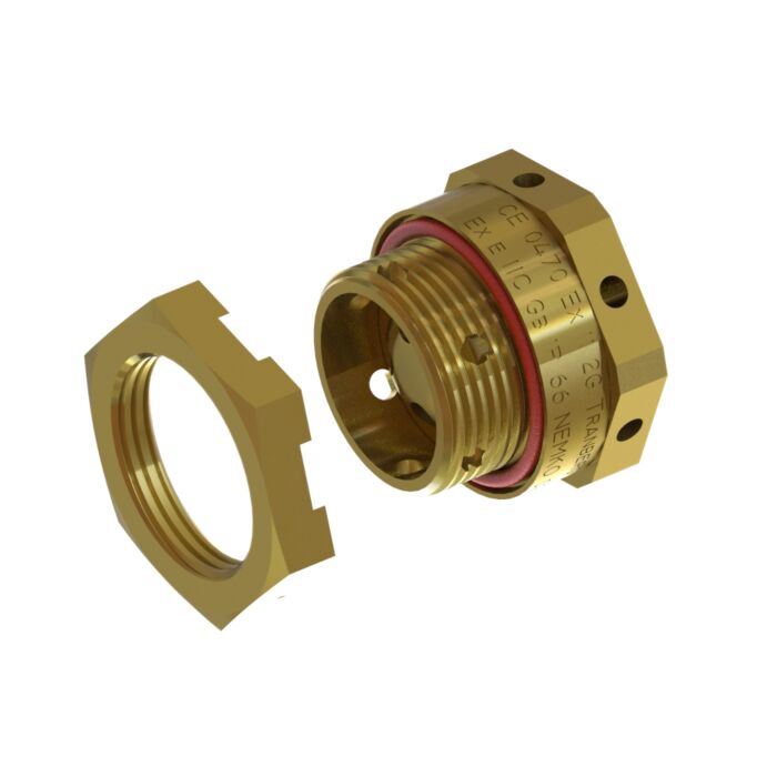 Drainplug/Breather Exe - TEF7302-M25-9mm - w/lock nut - Brass