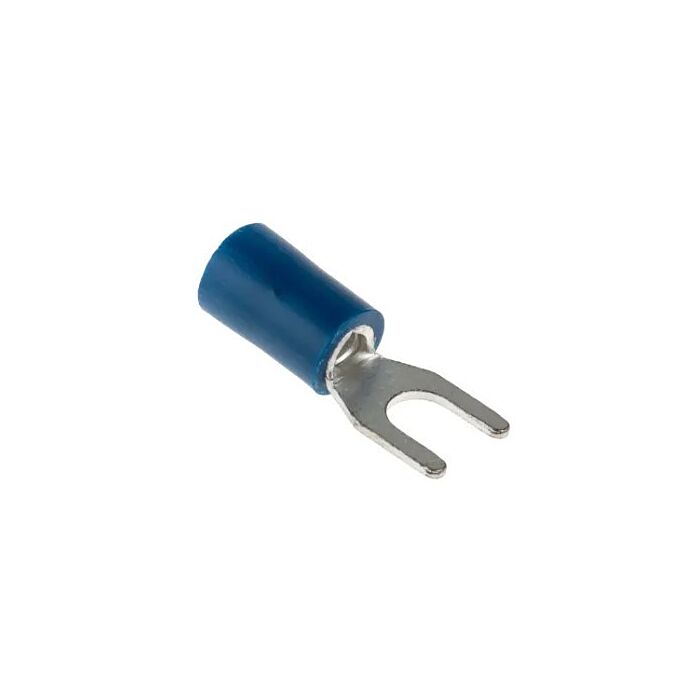 Fork terminal M4 pressing type, blue 1-2,6 mm²