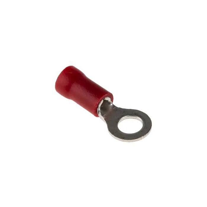 Ring terminal M4 pressing type, red 0,25-1,6 mm²